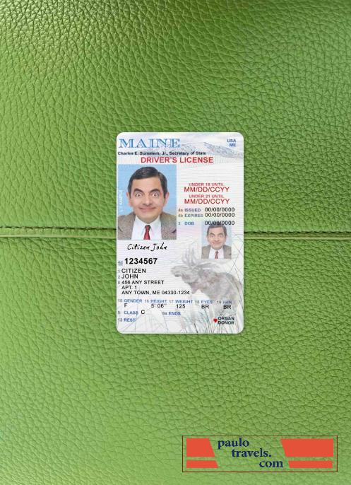 USA Maine driving license under 21 photolook FRONT PSD template